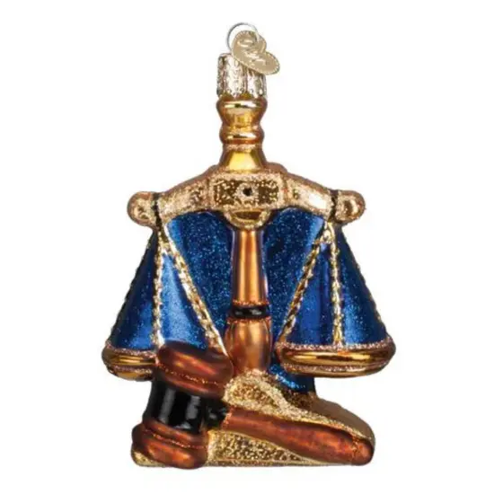 Old World Christmas 4.0 Inch Scales Of Justice Christmas Tree Ornament , Truth Fairness Legal Multicolored {1}