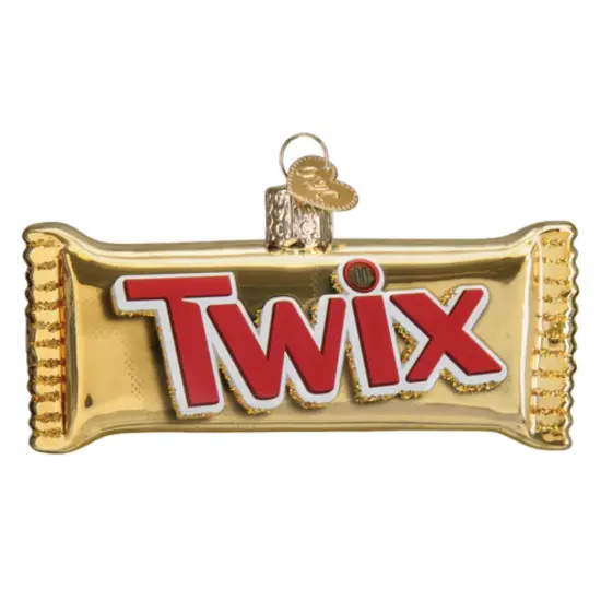Old World Christmas 2.0 Inch Twix Tree Ornament , Ornament Candy Gold {1}