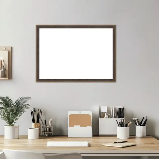 Hardwood Wedge Framed Dry Erase Magnetic Board Mocha {6}