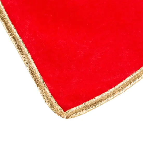 Juvale Red Christmas Tree Skirt, Plain Tree Skirt with Gold Trim for Holiday Decor, Stylish Holiday Indoor Decorations, Round Tree Mat Base Cover (42 Inches) {3}