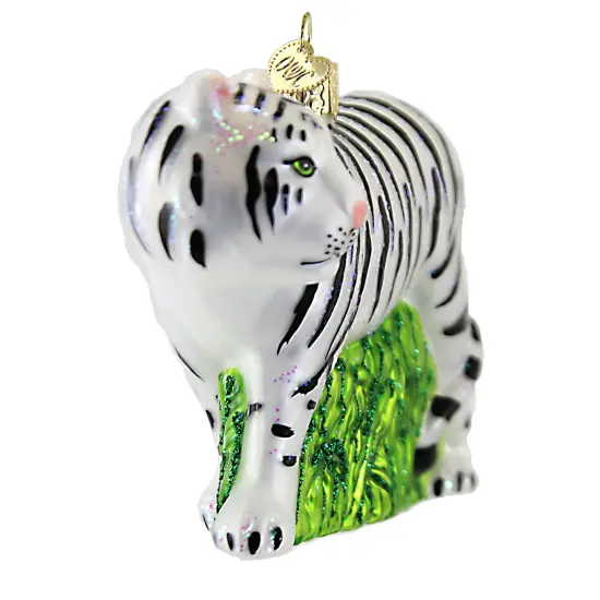 Old World Christmas 4.0 Inch White Tiger Tree Ornament , Grace Beauty {3}