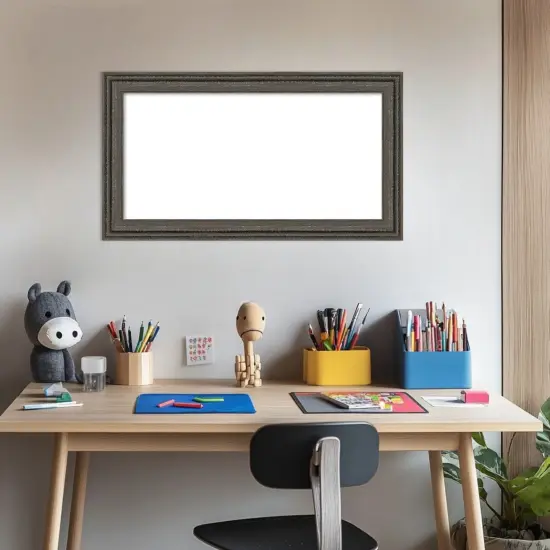 Upcycled Framed Dry Erase Magnetic Board Brown Grey {5}