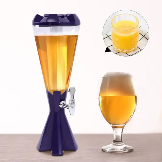 Drink Dispenser Party Bar Drink Container With Ice Tube 3l Beer Tower Dispenser {1}