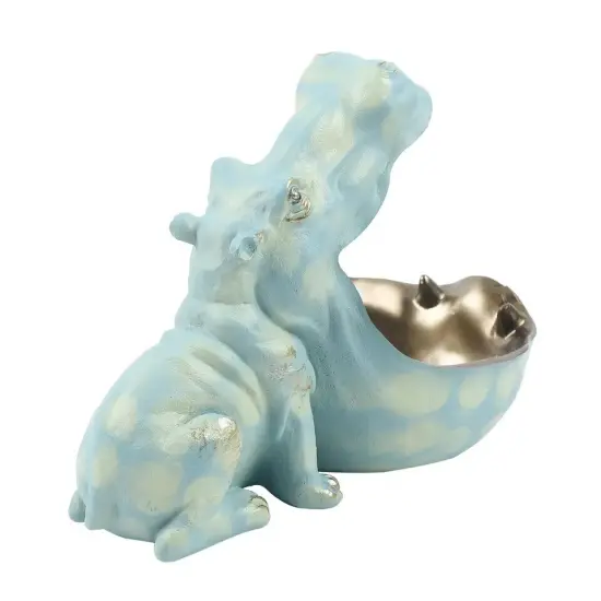 Resin Hippopotamus Figurine Sculpture Hippo Statue Container Home Table Decor {1}
