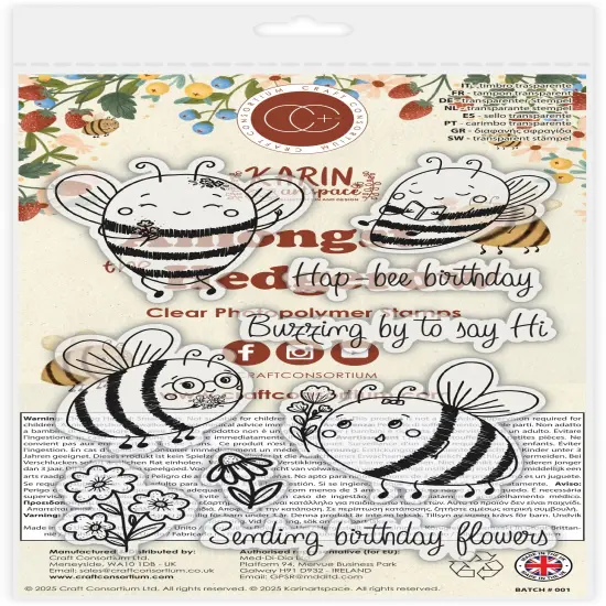 Craft Consortium Photopolymer Clear Stamp Set-Buzzing {3}