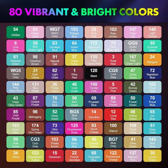 80 Colors Alcohol Markers for Adult {4}