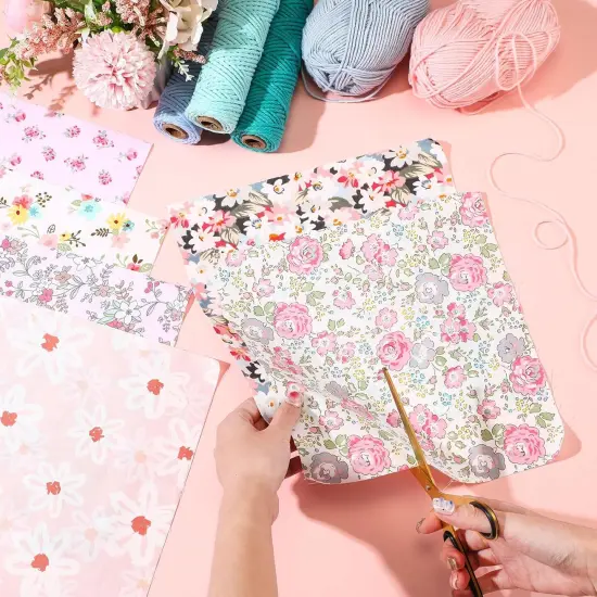 30 Pcs 10" Quilting Cotton Fabric Squares Floral Precut Fabric Square Sheets {1}