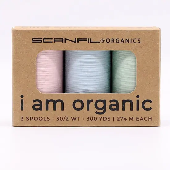 30wt Organic Pima Cotton Thread Trio Set 3ct Baby Pastels 300 Yards Spools {1}