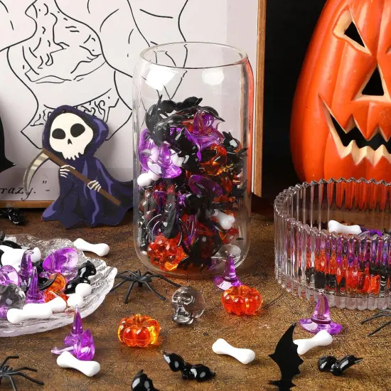 120Pcs Mini Halloween Acrylic Ornaments Table Scatters for Halloween Decoration - Multicolor {5}
