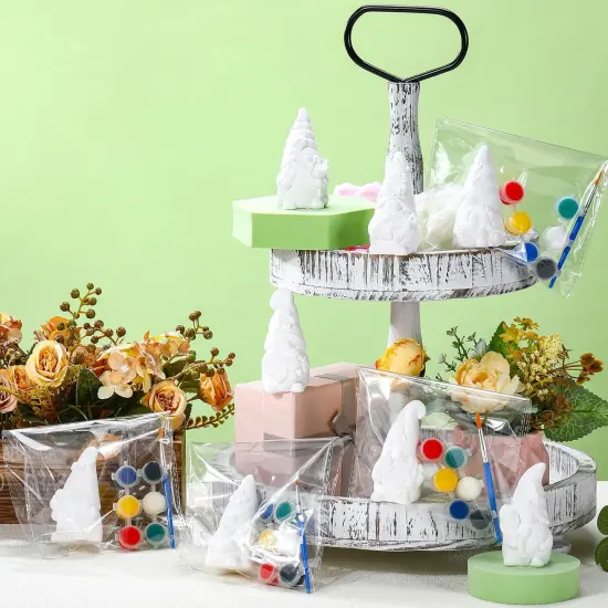 8 Pcs Spring Gnome Ceramics to Paint Ready to Paint Your Own Ceramic Gnome Statues DIY {2}