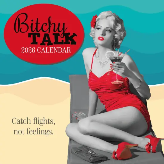 The Gifted Stationary 2026 Square Wall Calendar, Sassy Talk, 16-Month Funny Corner Theme Hanging Calendar with 180 Reminder Stickers, Month Planner for Home or Creative Spaces, 12x12 In Multicolor {1}