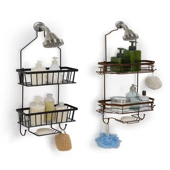 Bathroom Classic Hanging Over The Shower Head Caddy Brown {6}