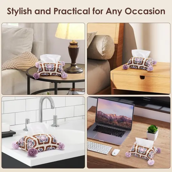 Crochet Kit Granny Square Tissue Holder for Beginners {5}