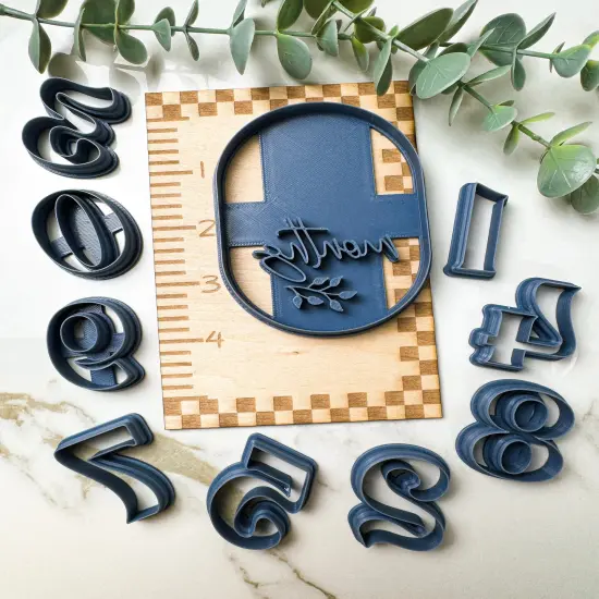 BoHo Oval Baby Milestone | Disk & Number Clay Cutters {2}