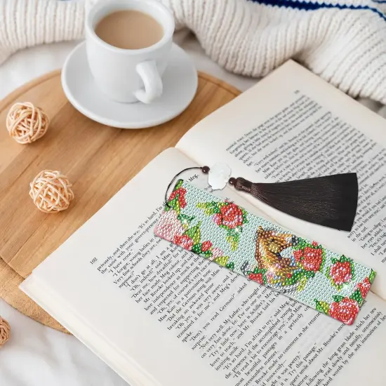 6 PCS Flower Horse Diamond Art Bookmark Set DIY {2}