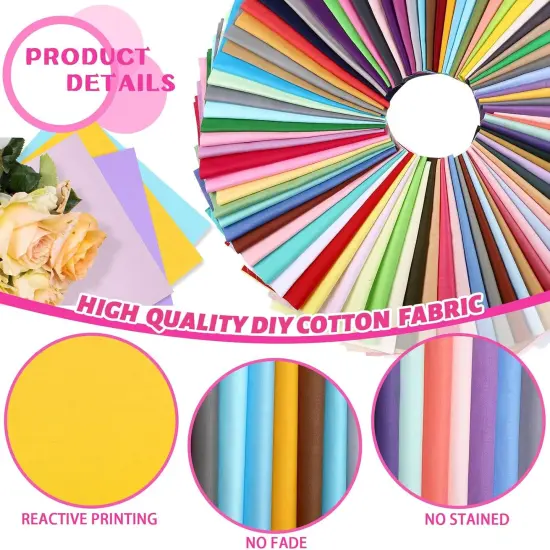 120 Pcs 10 x 10 Inch Solid Multicolor Cotton Precut Fabric Bundles {4}
