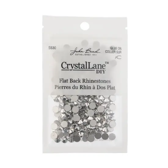 Crystal Lane DIY SS30 Glass Flatback Rhinestones, 288pcs Metallic Silver {3}