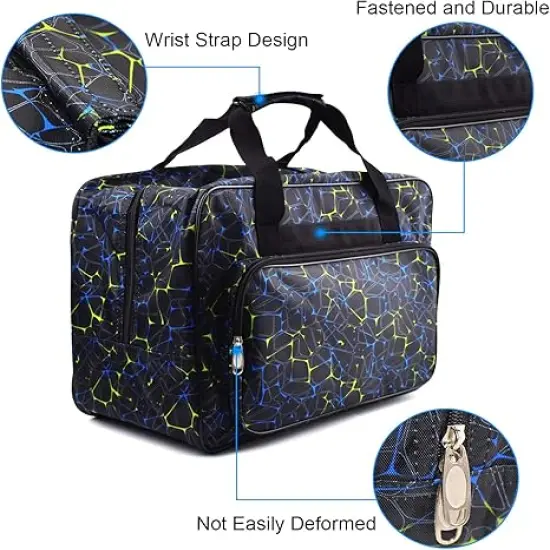 Black Sewing Machine Carrying Case,Universal Canvas Carry Tote Bag,Portable Padded Storage Dust Cover with Pockets for Sewing Machine {4}