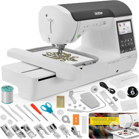 Brother SE2000 Sewing and Embroidery Machine, 5" x 7" Field Size, 241, Sewing Stitches, Cuts Jump Stitches, Wireless, WLAN, Includes Mr. Vac & Mrs. Sew - Embroidery Magic: Quick Start Video {1}
