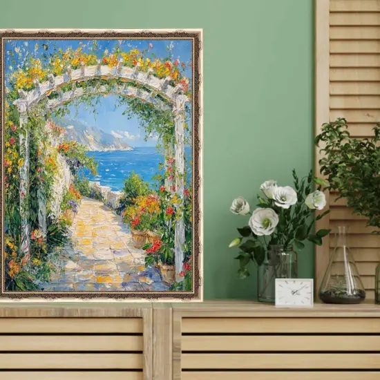 Slim Silver Leaf Bead Design Picture Frame 16x16 frame {5}