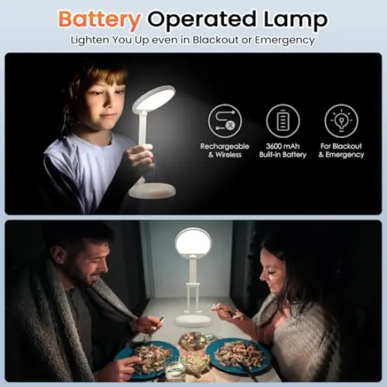 Battery Operated Lamp Rechargeable Lamp Foldable & Portable Light, 8 Brightness Dimmable Cordless Lamp Rechargeable Light Wireless Lamp Mini Lamp, Battery Lamp Battery Lights Nail Light for Desk, LED {2}