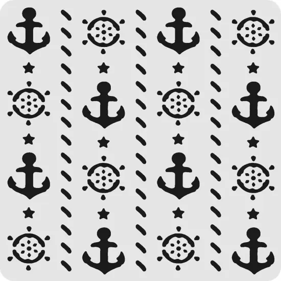 5x5 Ocean Nautical and Anchor Print Stencil Sheet {1}