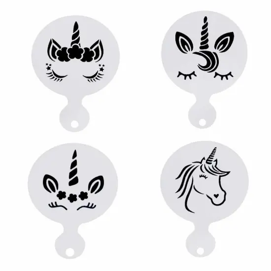 3x3 Unicorn Variety Stencil Pack - 4 PC Set | Bakell&reg; {1}