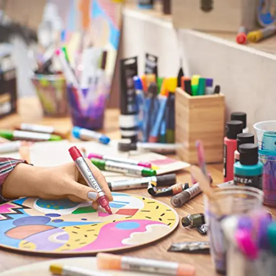 ARTEZA MDF Wood Slices, Set of 10, 5 x 11.8-Inch Circles and 5 x 9.05-Inch Squares, Unfinished Wooden Pieces for DIY Craft and Art Projects {3}