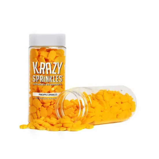 Krazy Sprinkles - Pineapples (1/2 Cup, 1x Jar) for Cakes, Ice Cream & Cookies {2}