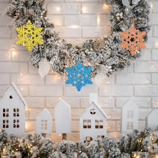 Wooden Snowflake Ornaments to Paint - Christmas Winter Decoration Cutouts Unfinished 24PCS 3.5 Inches, DIY Blank Tree Ornament for Home Snowflakes Crafts Hanging {4}