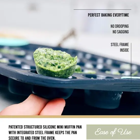 Structure Silicone Muffin Pan, Pan-24 Cup, Grey/Mint {4}