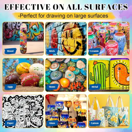 4 PCS Black Jumbo Permanent Markers - 15mm Wide Tip Thick Acrylic Paint Pen, Large Acrylic Paint Markers for Rock Painting, Calligraphy, Poster, Canvas, Sign, Glass, Wood, Metal, Ceramic {5}