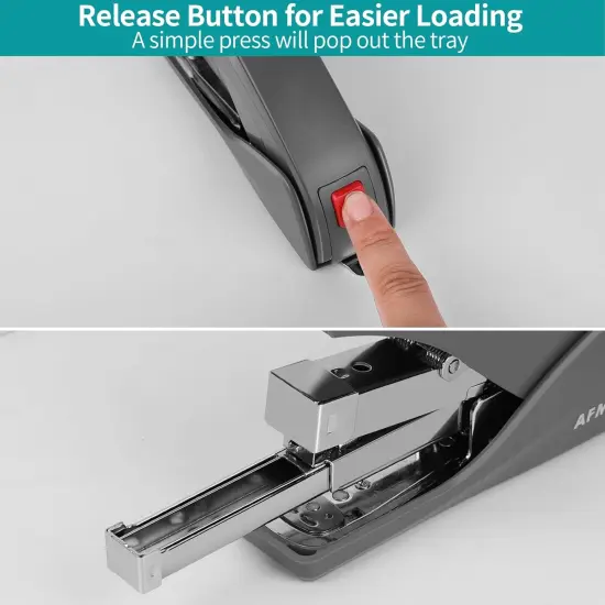 Stapler for Desk, 50 Sheets Effortless Stapler, Ergonomic Office Stapler, Low Force, One Touch Stapling Desk Stapler, Built-in Staple Remover, Portable & Space Save Size, Good for Home & Office {4}