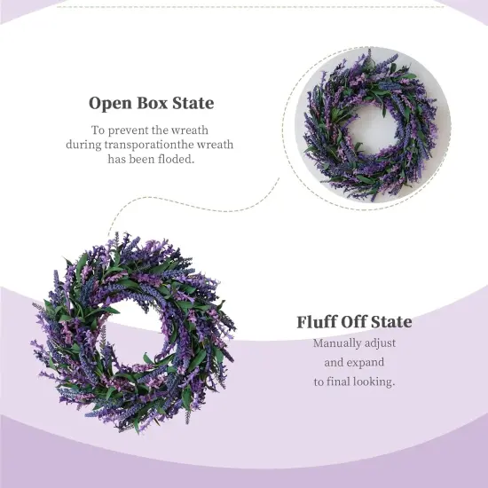 Purple Lavender Artificial Spring floral Wreaths {4}