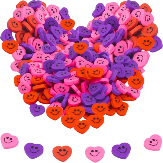 4E&rsquo;s Novelty Mini Heart Erasers 144 Pack for Kids, Valentines Day Classroom Favors {1}