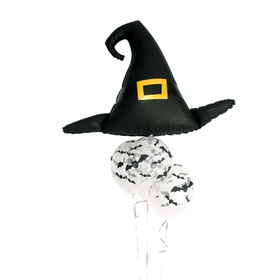 WITCH AND BAT HALLOWEEN BALLOON BUNDLE WITH HELIUM {1}