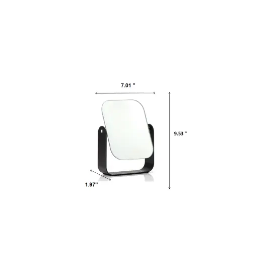 7" Metro Glam 360&deg; Rotation Tabletop Vanity Mirror Matte Black {7}