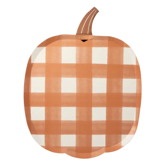 GINGHAM PUMPKIN SHAPED PLATES {1}