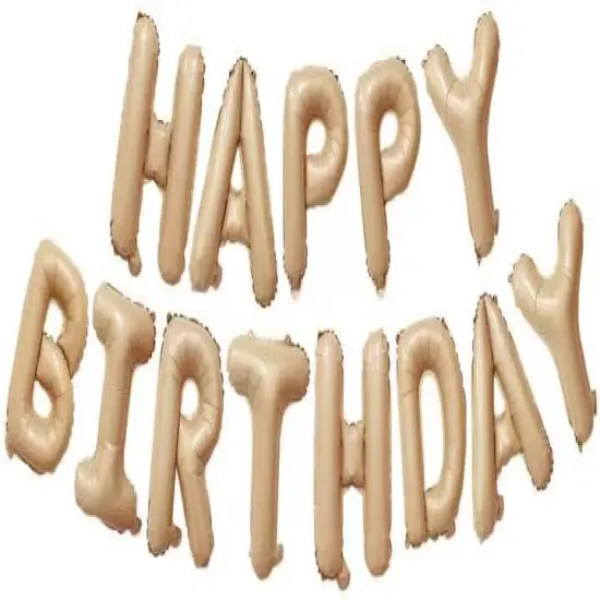 Caramel Happy Birthday Balloon Banner {1}