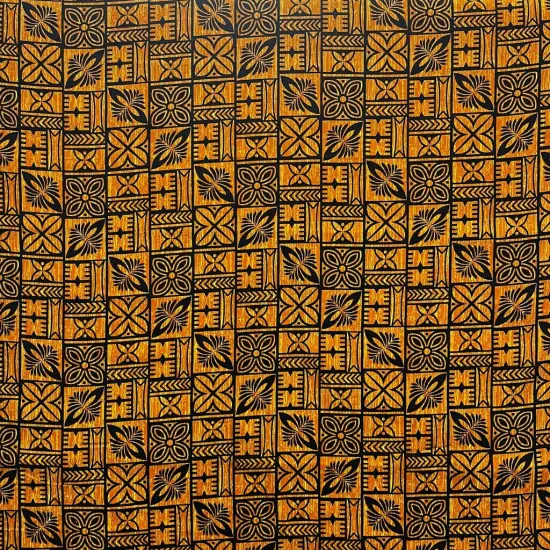 1 Yard Traditional Polynesian Tapa Pattern Cotton Fabric, 36" L x 45" W Purple / Black {2}