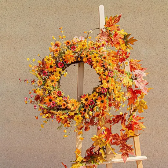 Fall Wreaths for Front Door 22 Inch {5}