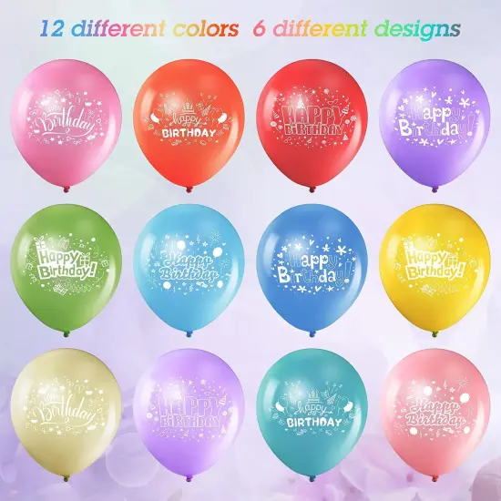 48 Pcs 12 Inch Happy Birthday Balloons {2}