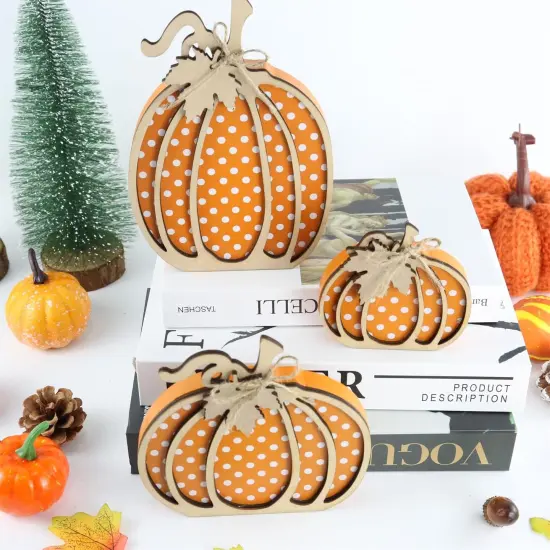 Fall Decor Wooden Pumpkin Decorations {4}