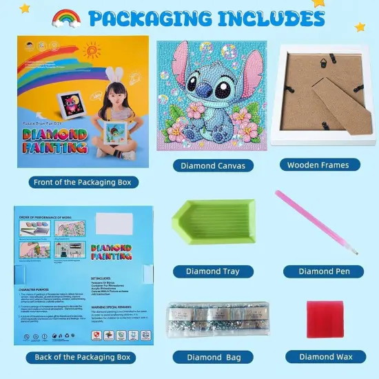 Small 5D Diamond Painting Kits with Wooden Frame - 7x7 Inch {4}