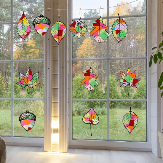 18 Pcs Thanksgiving Fall Paper Cr aft, 20 PVC Contact Paper and 30 Colored Cellophane for Kids {5}