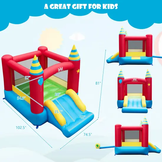 Costway Inflatable Bounce Castle Kids Jumping Bouncer Indoor Outdoor with 480W Blower {3}