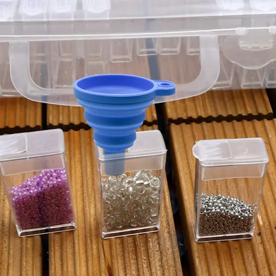 2 Pcs Diamond Painting Tools Funnel - Silicone Collapsible Funnel, Convenient Foldable Beads Container Mosaic Tool for 5D DIY Diamond Painting Kits for Adults. {2}