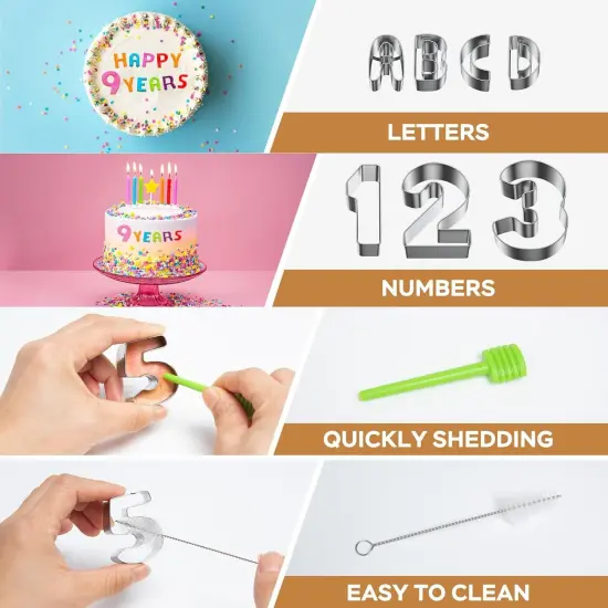 Alphabet & Number Cookie Cutters Sets of 35 Pieces {3}