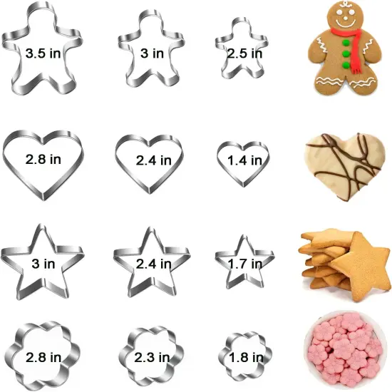 Cookie Cutter Set Circle, Heart, Star & More Shapes 27 Pieces {5}