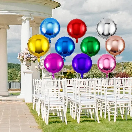 100 Pcs 18 Inch Round Foil Balloons Aluminum Foil Helium Balloons Bulk for New Year Party Birthday Baby Shower Graduation Wedding Decor(Mixed Colors) {4}